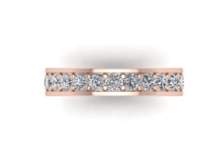 Full-Set Diamond Wedding Ring in 18ct. Rose Gold: 4.1mm. wide with Round Milgrain-set Diamonds - 9