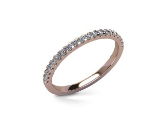 Semi-Set Diamond Wedding Ring in 18ct. Rose Gold: 1.7mm. wide with Round Shared Claw Set Diamonds - 12