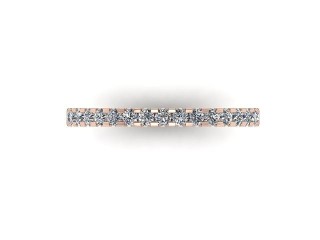 Half-Set Diamond Wedding Ring in 18ct. Rose Gold: 1.9mm. wide with Round Shared Claw Set Diamonds