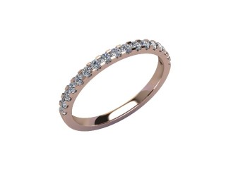 Half-Set Diamond Wedding Ring in 18ct. Rose Gold: 1.9mm. wide with Round Shared Claw Set Diamonds