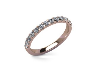 Half-Set Diamond Wedding Ring in 18ct. Rose Gold: 2.1mm. wide with Round Shared Claw Set Diamonds - 12