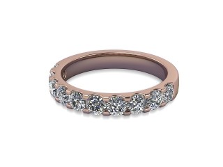 Semi-Set Diamond Wedding Ring in 9ct. Rose Gold: 3.1mm. wide with Round Shared Claw Set Diamonds
