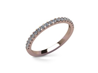 Semi-Set Diamond Wedding Ring in 18ct. Rose Gold: 1.7mm. wide with Round Shared Claw Set Diamonds - 12