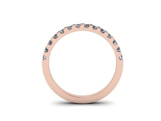 Half-Set Diamond Wedding Ring in 18ct. Rose Gold: 2.1mm. wide with Round Shared Claw Set Diamonds - 3