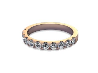 Half-Set Diamond Wedding Ring in 9ct. Rose Gold: 2.6mm. wide with Round Shared Claw Set Diamonds