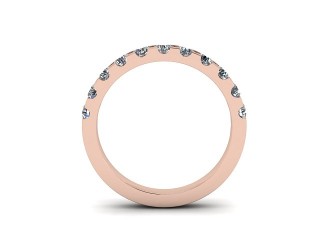 Semi-Set Diamond Wedding Ring in 18ct. Rose Gold: 2.6mm. wide with Round Shared Claw Set Diamonds - 3