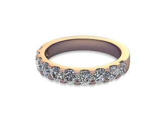Half-Set Diamond Wedding Ring in 9ct. Rose Gold: 3.1mm. wide with Round Shared Claw Set Diamonds