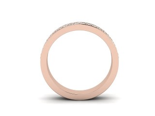 Semi-Set Diamond Wedding Ring in 18ct. Rose Gold: 4.0mm. wide with Round Milgrain-set Diamonds - 3