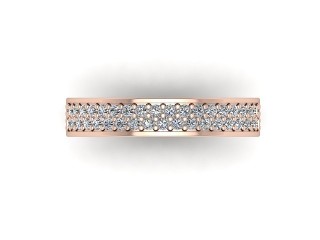 Semi-Set Diamond Wedding Ring in 18ct. Rose Gold: 4.0mm. wide with Round Milgrain-set Diamonds - 9