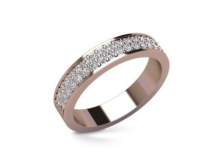 Semi-Set Diamond Wedding Ring in 18ct. Rose Gold: 4.0mm. wide with Round Milgrain-set Diamonds - 12