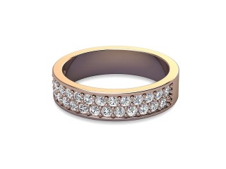 Semi-Set Diamond Wedding Ring in 9ct. Rose Gold: 4.6mm. wide with Round Milgrain-set Diamonds