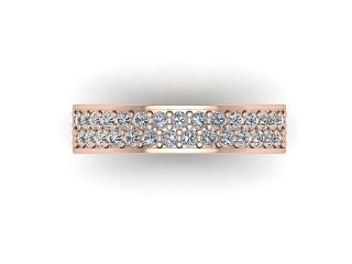 Semi-Set Diamond Wedding Ring in 18ct. Rose Gold: 4.6mm. wide with Round Milgrain-set Diamonds - 9