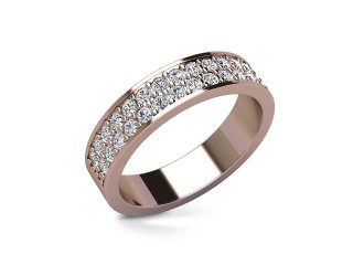 Semi-Set Diamond Wedding Ring in 18ct. Rose Gold: 4.6mm. wide with Round Milgrain-set Diamonds - 12