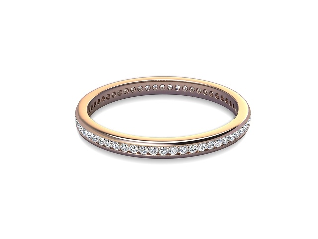 Full-Set Diamond Wedding Ring in 9ct. Rose Gold: 2.0mm. wide with Round Channel-set Diamonds