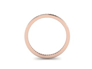 Full-Set Diamond Wedding Ring in 18ct. Rose Gold: 2.0mm. wide with Round Channel-set Diamonds