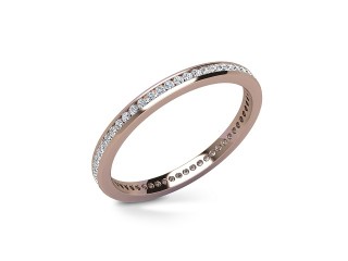 Full-Set Diamond Wedding Ring in 18ct. Rose Gold: 2.0mm. wide with Round Channel-set Diamonds