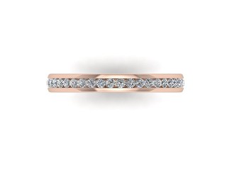 Full-Set Diamond Wedding Ring in 18ct. Rose Gold: 2.7mm. wide with Round Channel-set Diamonds - 9