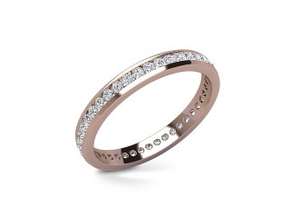 Full-Set Diamond Wedding Ring in 18ct. Rose Gold: 2.7mm. wide with Round Channel-set Diamonds - 12