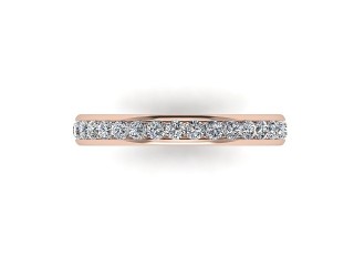 Full-Set Diamond Wedding Ring in 18ct. Rose Gold: 2.9mm. wide with Round Channel-set Diamonds