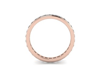 Full-Set Diamond Wedding Ring in 18ct. Rose Gold: 3.1mm. wide with Round Channel-set Diamonds