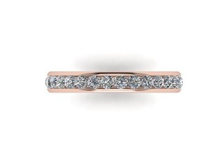 Full-Set Diamond Wedding Ring in 18ct. Rose Gold: 3.1mm. wide with Round Channel-set Diamonds - 9