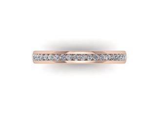 Half-Set Diamond Wedding Ring in 18ct. Rose Gold: 2.7mm. wide with Round Channel-set Diamonds