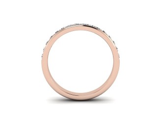 Half-Set Diamond Wedding Ring in 18ct. Rose Gold: 2.9mm. wide with Round Channel-set Diamonds