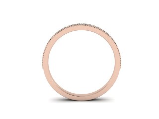 Semi-Set Diamond Wedding Ring in 18ct. Rose Gold: 2.2mm. wide with Round Milgrain-set Diamonds - 3