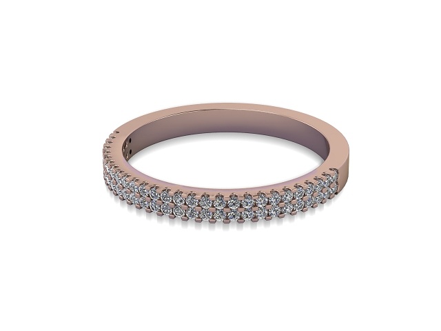 Half-Set Diamond Wedding Ring in 9ct. Rose Gold: 2.2mm. wide with Round Shared Claw Set Diamonds