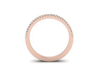 Semi-Set Diamond Wedding Ring in 18ct. Rose Gold: 2.2mm. wide with Round Shared Claw Set Diamonds - 3