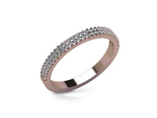 Semi-Set Diamond Wedding Ring in 18ct. Rose Gold: 2.2mm. wide with Round Shared Claw Set Diamonds - 12