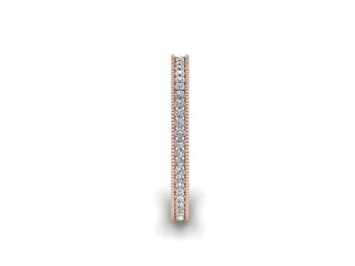 Full-Set Diamond Wedding Ring in 18ct. Rose Gold: 2.2mm. wide with Round Milgrain-set Diamonds