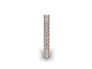 Full-Set Diamond Wedding Ring in 18ct. Rose Gold: 2.9mm. wide with Round Milgrain-set Diamonds