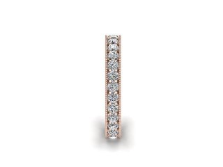 Full-Set Diamond Wedding Ring in 18ct. Rose Gold: 3.1mm. wide with Round Milgrain-set Diamonds