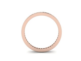 Full-Set Diamond Wedding Ring in 18ct. Rose Gold: 2.2mm. wide with Round Milgrain-set Diamonds - 3