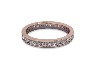 Full-Set Diamond Wedding Ring in 18ct. Rose Gold: 2.7mm. wide with Round Milgrain-set Diamonds-W88-04349.27