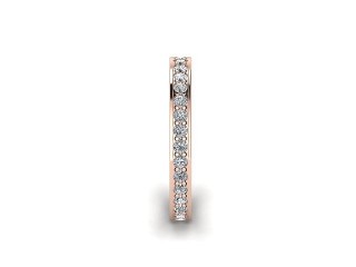 Full-Set Diamond Wedding Ring in 18ct. Rose Gold: 2.7mm. wide with Round Milgrain-set Diamonds - 6