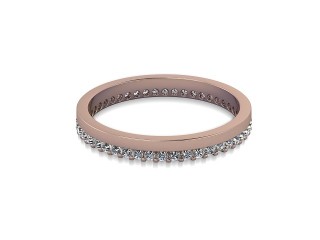 Full-Set Diamond Wedding Ring in 9ct. Rose Gold: 2.5mm. wide with Round Shared Claw Set Diamonds