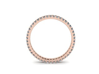 Full-Set Diamond Wedding Ring in 18ct. Rose Gold: 2.5mm. wide with Round Shared Claw Set Diamonds - 3