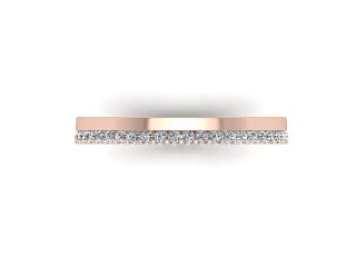 Full-Set Diamond Wedding Ring in 18ct. Rose Gold: 2.5mm. wide with Round Shared Claw Set Diamonds - 9