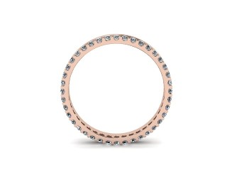 Full-Set Diamond Wedding Ring in 18ct. Rose Gold: 3.0mm. wide with Round Shared Claw Set Diamonds