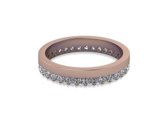 Full-Set Diamond Wedding Ring in 9ct. Rose Gold: 3.5mm. wide with Round Shared Claw Set Diamonds