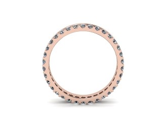 Full-Set Diamond Wedding Ring in 18ct. Rose Gold: 3.5mm. wide with Round Shared Claw Set Diamonds - 3