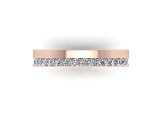 Full-Set Diamond Wedding Ring in 18ct. Rose Gold: 3.5mm. wide with Round Shared Claw Set Diamonds - 9