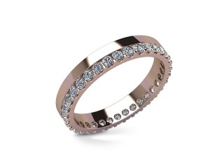 Full-Set Diamond Wedding Ring in 18ct. Rose Gold: 3.5mm. wide with Round Shared Claw Set Diamonds - 12