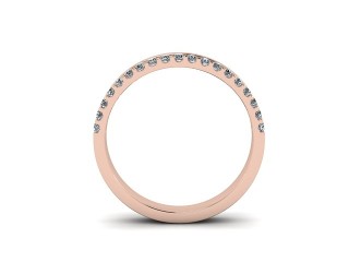 Half-Set Diamond Wedding Ring in 18ct. Rose Gold: 3.0mm. wide with Round Shared Claw Set Diamonds