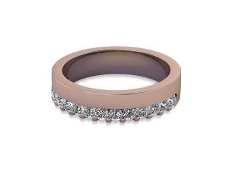 Half-Set Diamond Wedding Ring in 9ct. Rose Gold: 4.5mm. wide with Round Shared Claw Set Diamonds