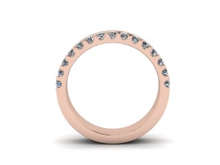 Semi-Set Diamond Wedding Ring in 18ct. Rose Gold: 4.5mm. wide with Round Shared Claw Set Diamonds - 3