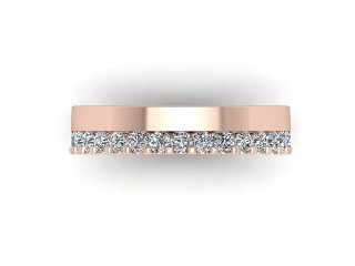 Semi-Set Diamond Wedding Ring in 18ct. Rose Gold: 4.5mm. wide with Round Shared Claw Set Diamonds - 9
