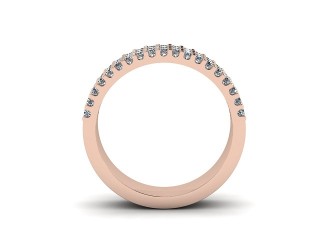 Semi-Set Diamond Wedding Ring in 18ct. Rose Gold: 4.7mm. wide with Round Shared Claw Set Diamonds - 3